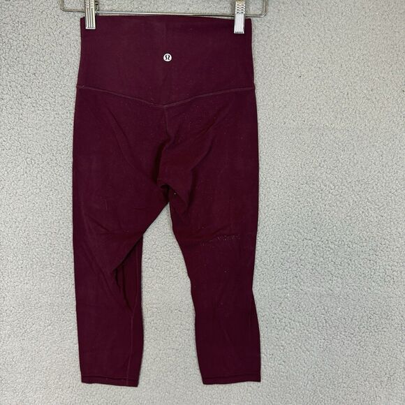 Lululemon Align High-Rise Crop 20” Maroon Leggings Size 4 - Picture 3 of 10